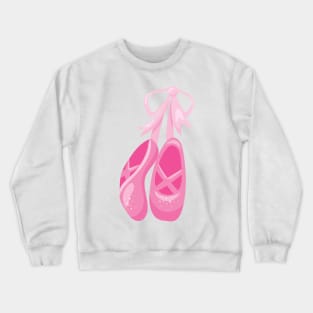 Ballet Shoes, Ballet Slippers, Ballet Dance, Pink Crewneck Sweatshirt